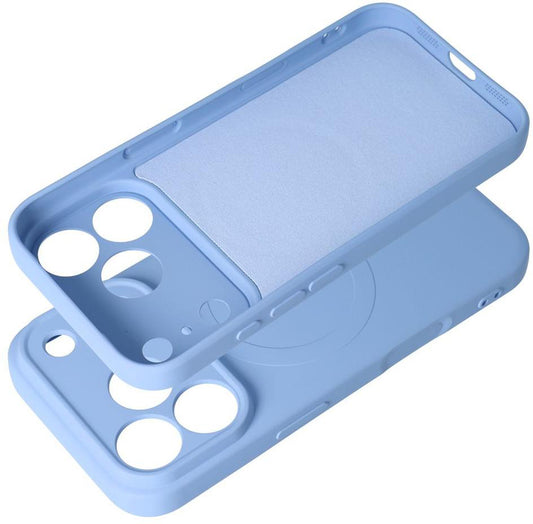 Custodia MagSafe per Apple iPhone 18 Pro Max / 17 Pro Max, OEM, Silicone Mag, blu celeste