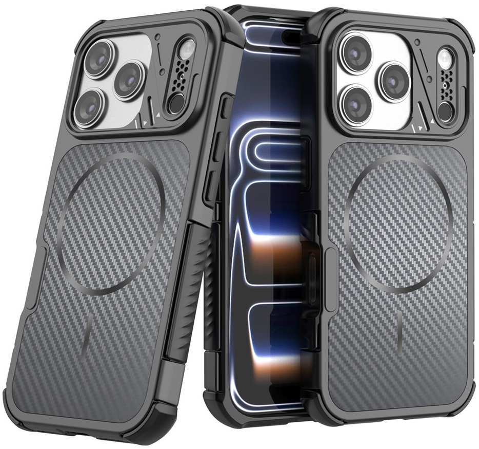 MagSafe Case for Apple iPhone 18 Pro Max / 17 Pro Max, OEM, Carbon and Corner Protection, Black