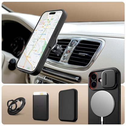 Custodia MagSafe per Apple iPhone 17, Tech-Protect, Kevlar Aura, Nera