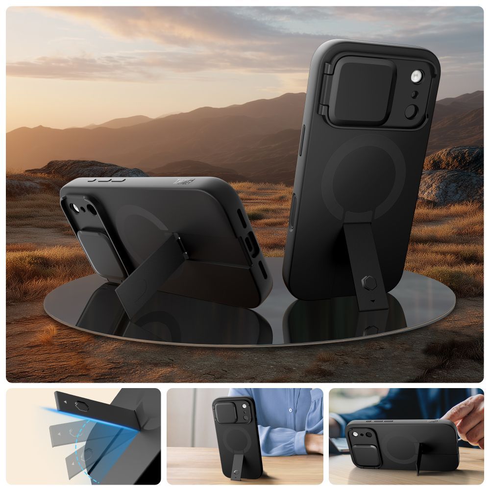 Custodia MagSafe per Apple iPhone 17 Pro, Tech-Protect, Kevlar Aura, Nera