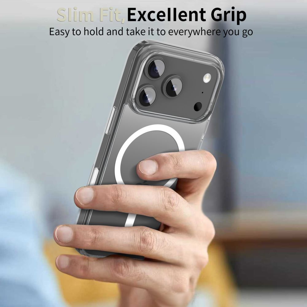 Custodia MagSafe per Apple iPhone 17 Pro Max, Tech-Protect, Flexair Hybrid CC, Trasparente