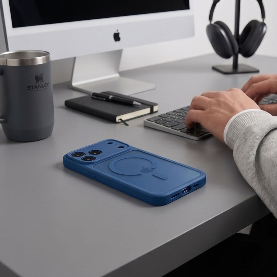 Custodia MagSafe per Apple iPhone 18 Pro / 17 Pro, Tech-Protect, BasicMag, Blu Opaco