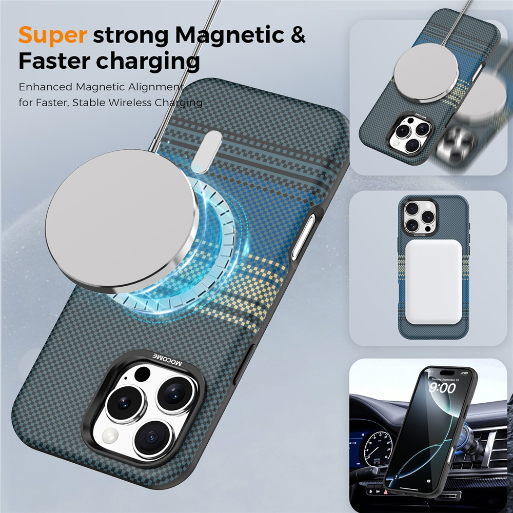Custodia MagSafe per Apple iPhone 16 Pro Max, OEM, Gradient Rainbow, Blu Navy