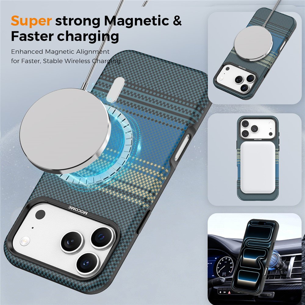 Custodia MagSafe per Apple iPhone 17 Pro Max, OEM, Gradient Rainbow, Blu Navy