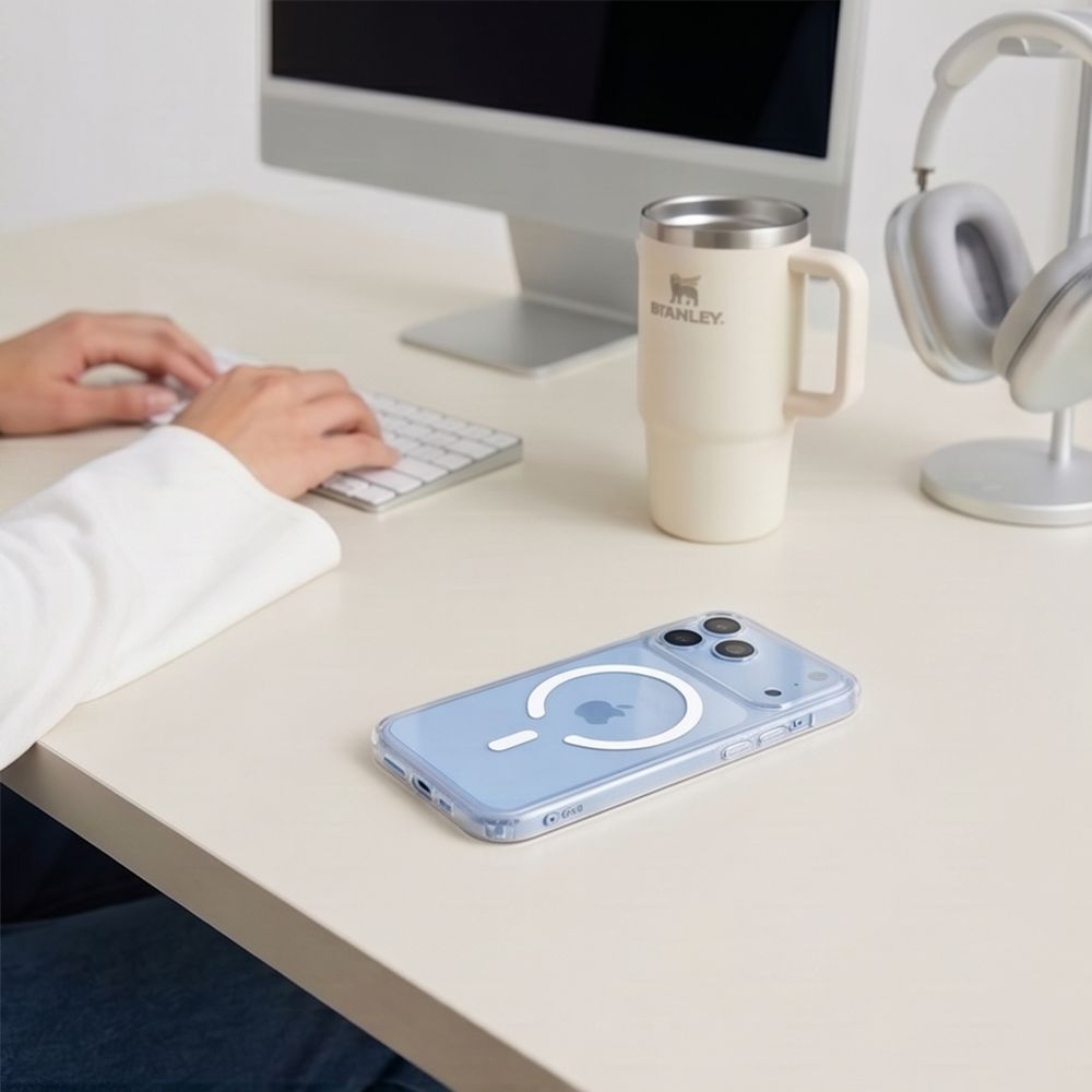 Custodia MagSafe per Apple iPhone 18 Pro / 17 Pro, Tech-Protect, Flexair Hybrid con Protezione Schermo, Trasparente