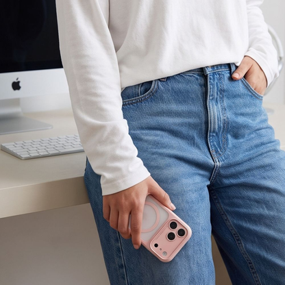 Cover MagSafe per Apple iPhone 18 Pro / 17 Pro, Tech-Protect, MagPeak CC, Rosa opaco