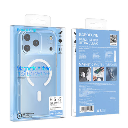 Custodia MagSafe per Apple iPhone 17 Pro Max, Borofone, BI5 Ice Shield, Trasparente