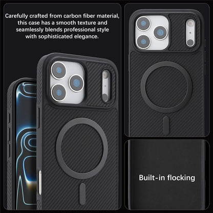 MagSafe Case for Apple iPhone 17 Pro, OEM, Carbon Metal Ring, Black