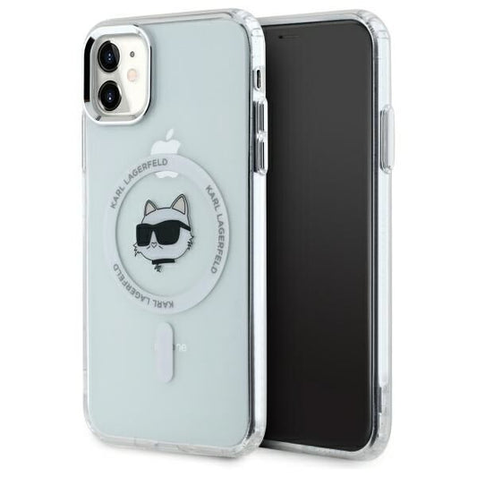 MagSafe Case for Apple iPhone 11, Karl Lagerfeld, IML Metal Choupette's Head, White