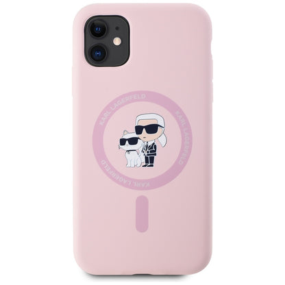 MagSafe Case for Apple iPhone 11, Karl Lagerfeld, Karl & Choupette Silicone, Pink