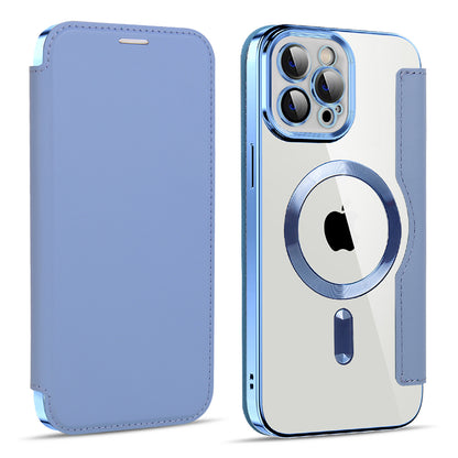 Custodia MagSafe per Apple iPhone 11 Pro Max, Techsuit, SmartMag Book, Blu