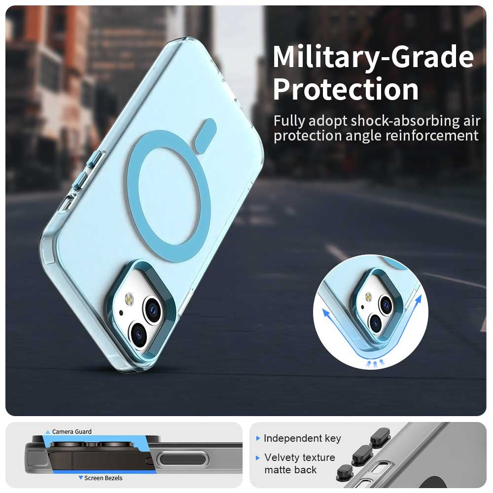 Custodia MagSafe per Apple iPhone 12 / 12 Pro, Techsuit, CandyCase, Blu