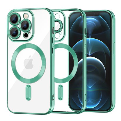 Custodia MagSafe per Apple iPhone 12 Pro Max, Techsuit, Luxury Crystal, Verde Chiaro
