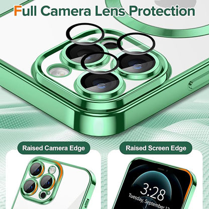 Custodia MagSafe per Apple iPhone 12 Pro Max, Techsuit, Luxury Crystal, Verde Chiaro