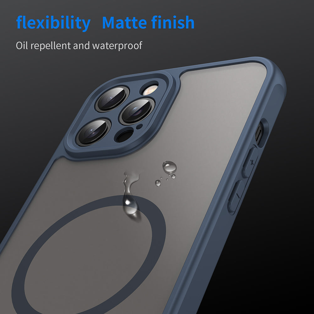 Custodia MagSafe per Apple iPhone 12 Pro, Techsuit, HaloFrost II, Blu Navy