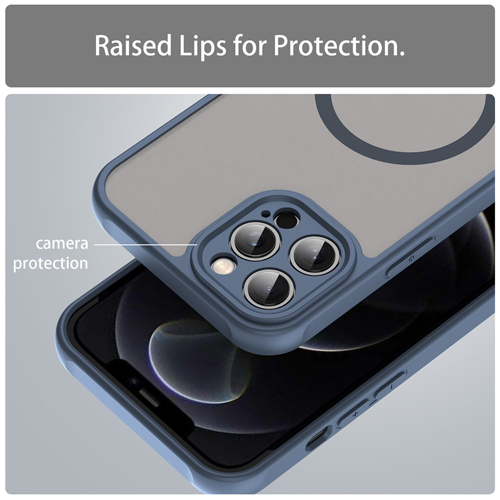 Custodia MagSafe per Apple iPhone 12 Pro, Techsuit, HaloFrost II, Blu Navy