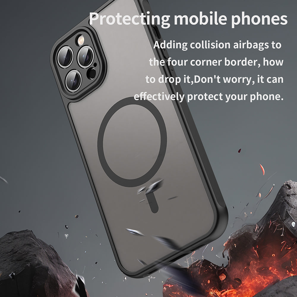 Custodia MagSafe per Apple iPhone 12 Pro, Techsuit, HaloFrost II, Nera