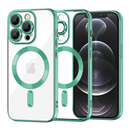 Custodia MagSafe per Apple iPhone 12 Pro, Techsuit, Luxury Crystal, Verde Chiaro