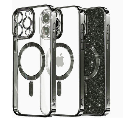 Custodia MagSafe per Apple iPhone 12 Pro, Techsuit, Luxury Glitter, Nera