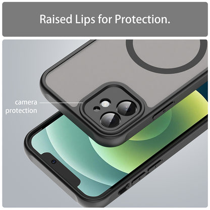 Custodia MagSafe per Apple iPhone 12, Techsuit, HaloFrost II, Nera