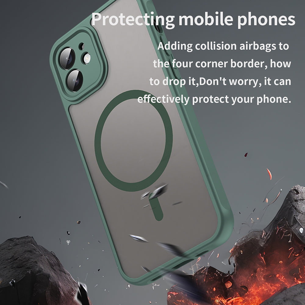 Custodia MagSafe per Apple iPhone 12, Techsuit, HaloFrost II, Verde