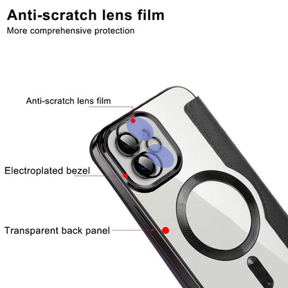 Custodia MagSafe per Apple iPhone 12, Techsuit, SmartMag Book, Blu