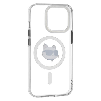 Custodia MagSafe per Apple iPhone 13 Pro Max, Karl Lagerfeld, IML Metal Choupette's Head, Bianca