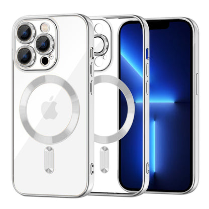 Custodia MagSafe per Apple iPhone 13 Pro Max, Techsuit, Luxury Crystal, Argento