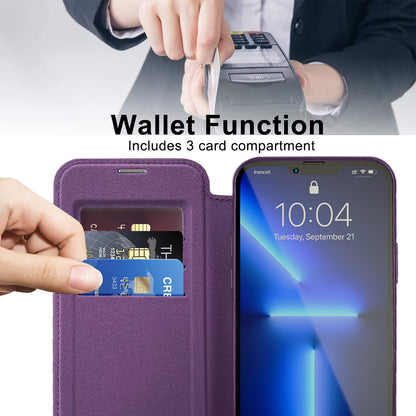 MagSafe Case for Apple iPhone 13 Pro Max, Techsuit, SmartMag Book, Purple