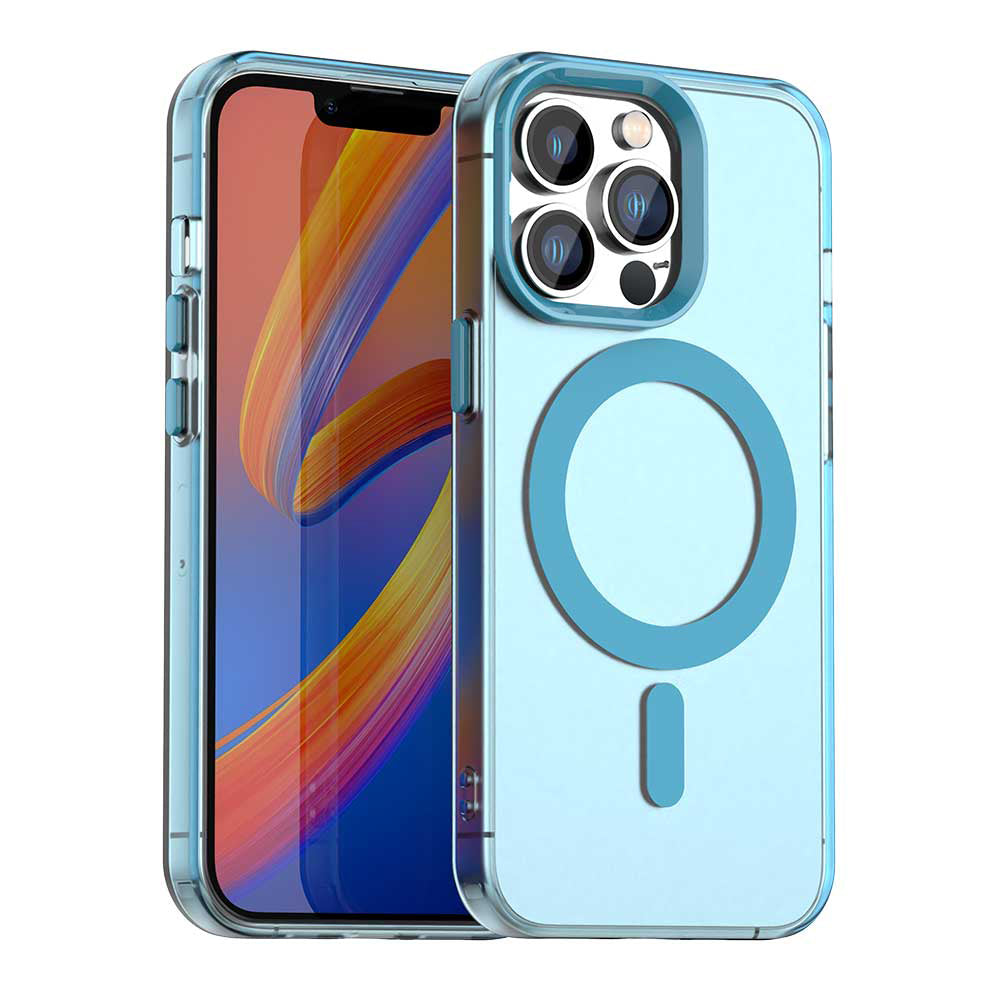 Custodia MagSafe per Apple iPhone 13 Pro, Techsuit, CandyCase, Blu