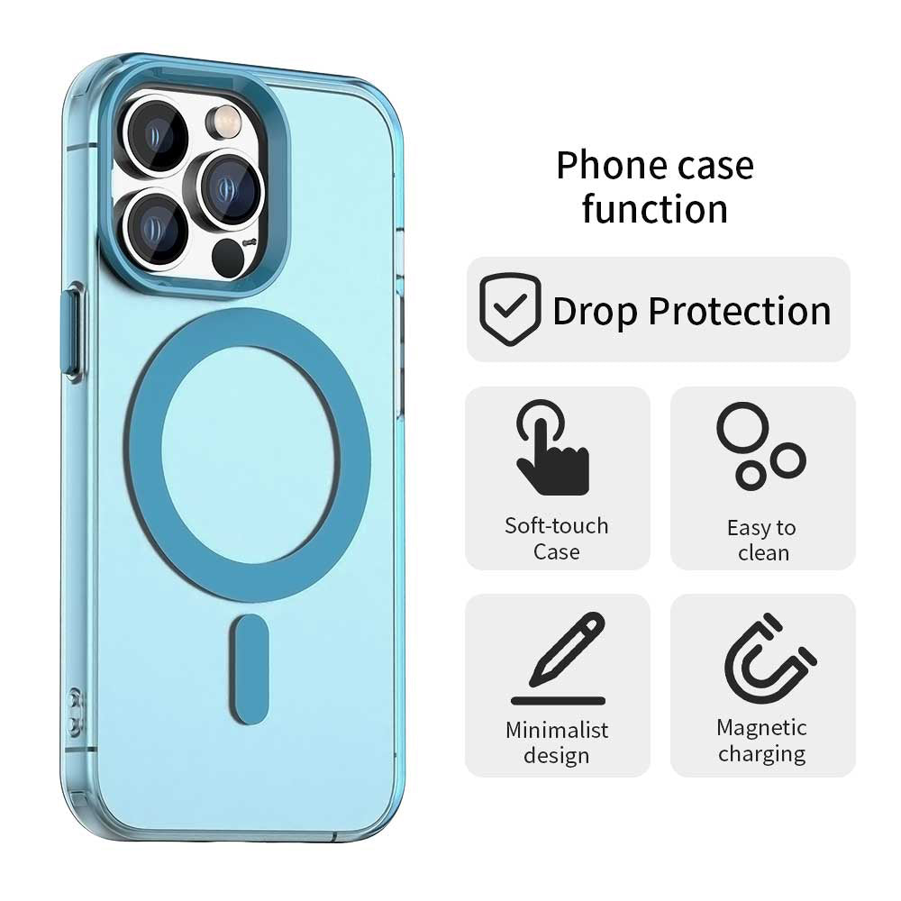 Custodia MagSafe per Apple iPhone 13 Pro, Techsuit, CandyCase, Blu