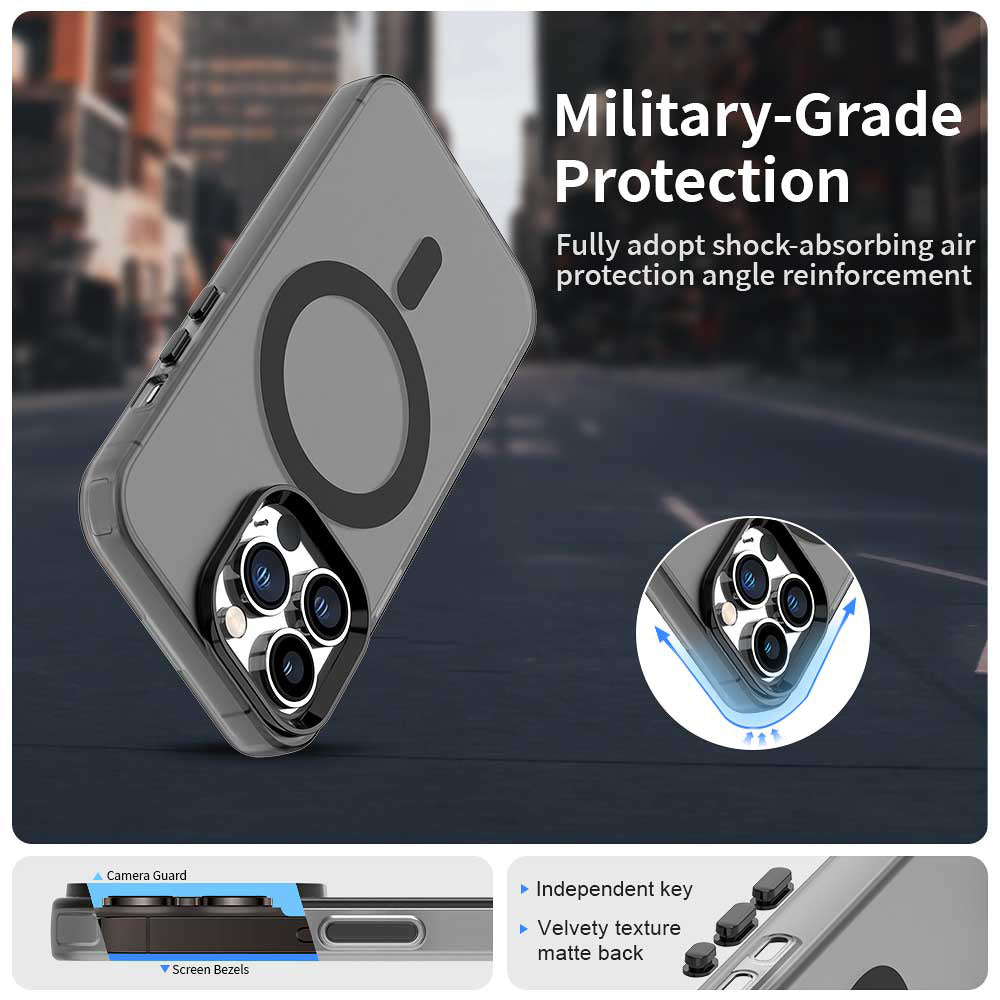 Custodia MagSafe per Apple iPhone 13 Pro, Techsuit, CandyCase, Nera