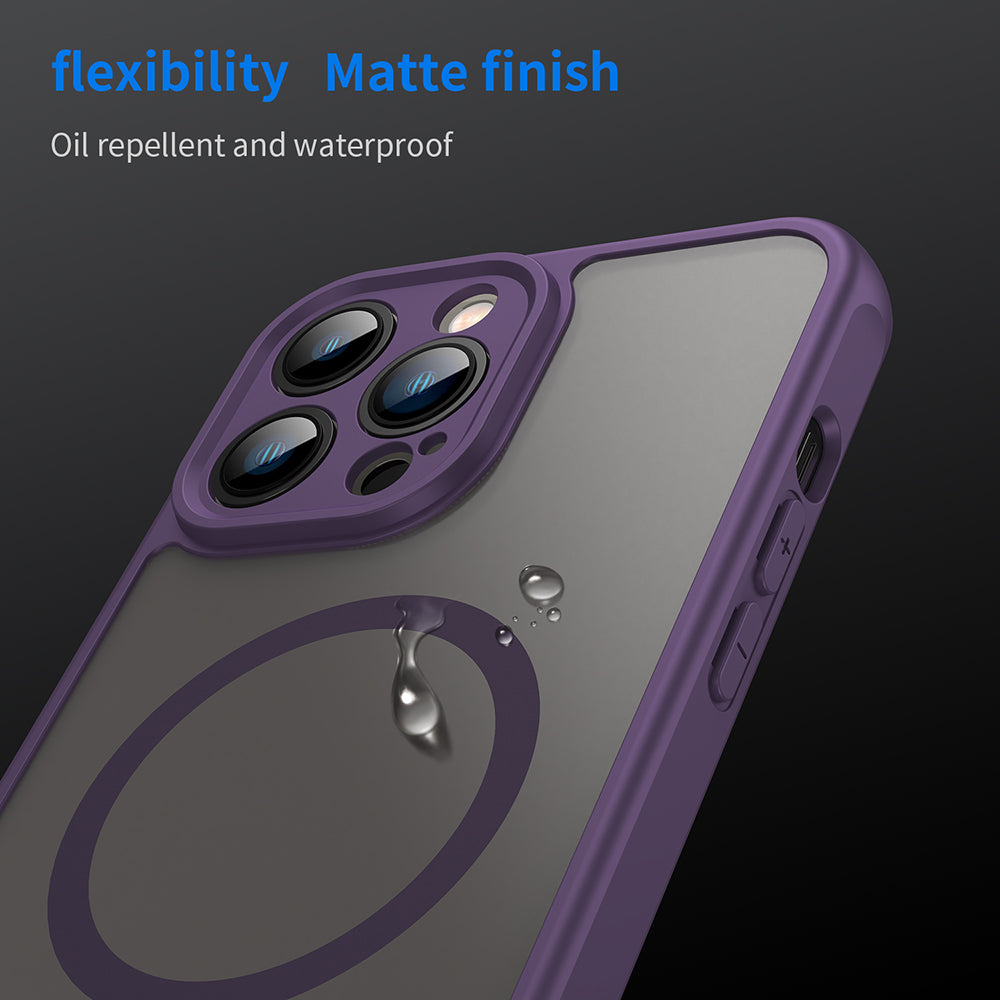 Custodia MagSafe per Apple iPhone 13 Pro, Techsuit, HaloFrost II, Viola