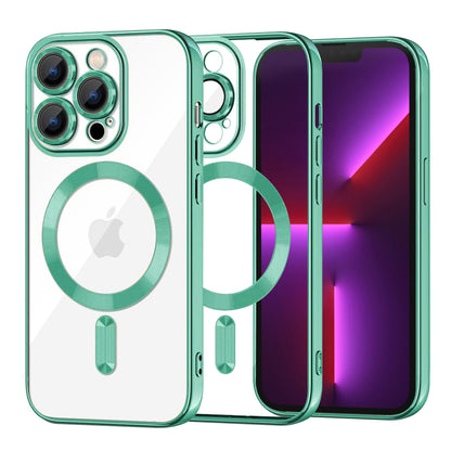 Custodia MagSafe per Apple iPhone 13 Pro, Techsuit, Luxury Crystal, Verde Chiaro