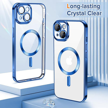 MagSafe Case for Apple iPhone 13, Techsuit, Luxury Crystal, Dark Blue