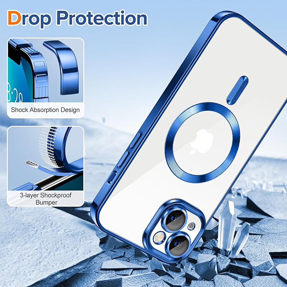 MagSafe Case for Apple iPhone 13, Techsuit, Luxury Crystal, Dark Blue