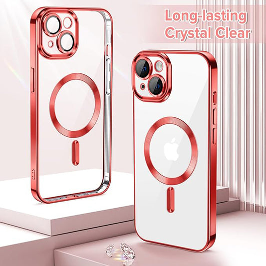 Custodia MagSafe per Apple iPhone 13, Techsuit, Luxury Crystal, Rossa