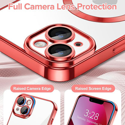 Custodia MagSafe per Apple iPhone 13, Techsuit, Luxury Crystal, Rossa