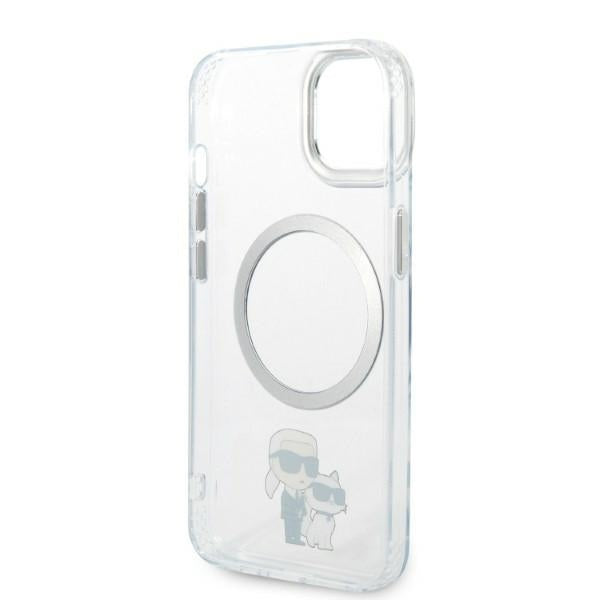 MagSafe Case for Apple iPhone 14 Plus, Karl Lagerfeld, Ikonik Karl & Choupette, Transparent