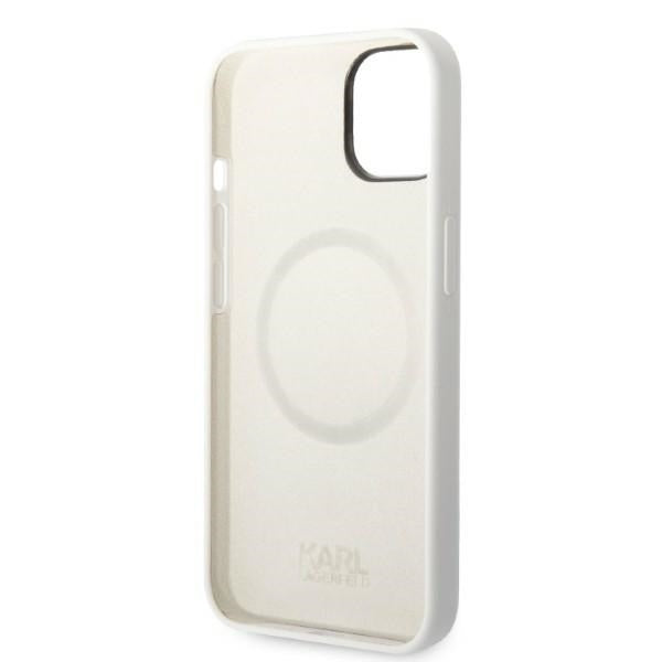 Custodia MagSafe per Apple iPhone 14 Plus, Karl Lagerfeld, Silicone Choupette, Bianca
