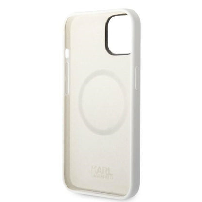 Custodia MagSafe per Apple iPhone 14 Plus, Karl Lagerfeld, Silicone Choupette, Bianca