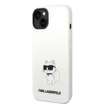 Custodia MagSafe per Apple iPhone 14 Plus, Karl Lagerfeld, Silicone Choupette, Bianca