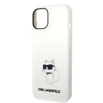 Custodia MagSafe per Apple iPhone 14 Plus, Karl Lagerfeld, Silicone Choupette, Bianca