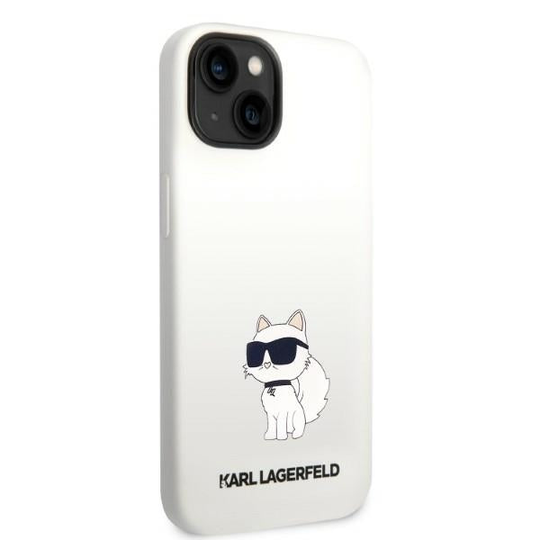 Custodia MagSafe per Apple iPhone 14 Plus, Karl Lagerfeld, Silicone Choupette, Bianca