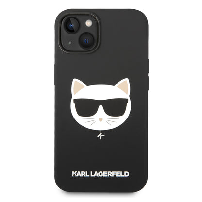 Custodia MagSafe per Apple iPhone 14 Plus, Karl Lagerfeld, Silicone Choupette's Head, Nera