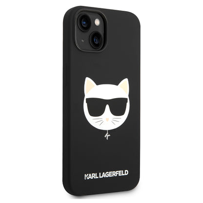 Custodia MagSafe per Apple iPhone 14 Plus, Karl Lagerfeld, Silicone Choupette's Head, Nera