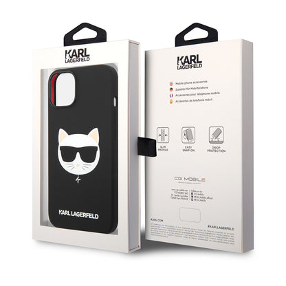 Custodia MagSafe per Apple iPhone 14 Plus, Karl Lagerfeld, Silicone Choupette's Head, Nera