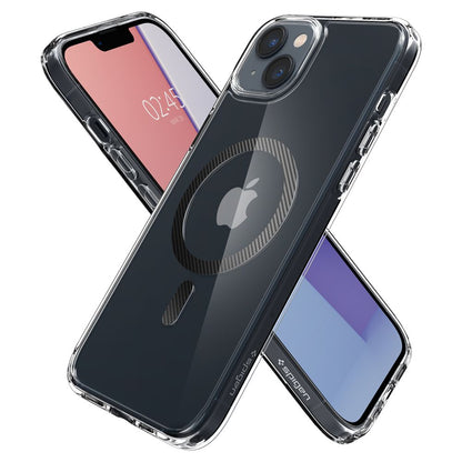 Custodia MagSafe per Apple iPhone 14 Plus, Spigen, Ultra Hybrid Carbon, Trasparente