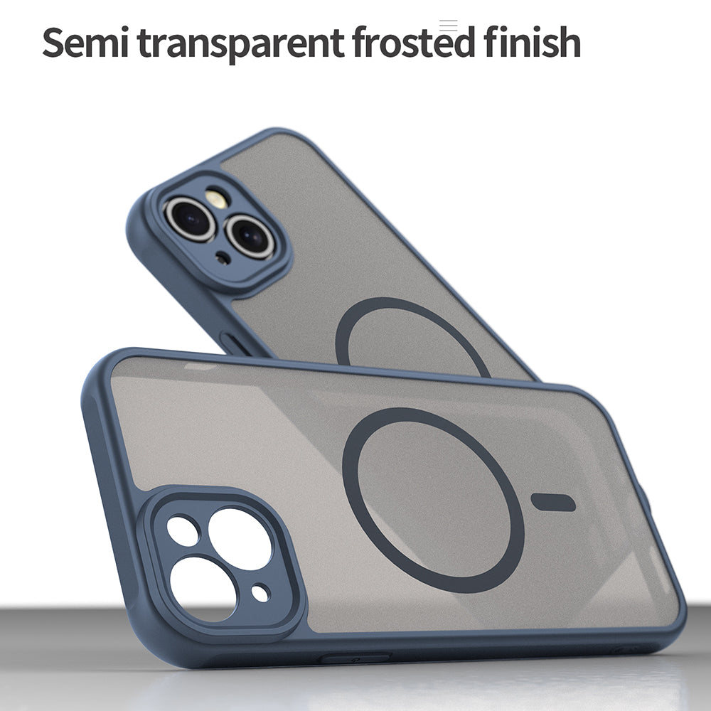 Custodia MagSafe per Apple iPhone 14 Plus, Techsuit, HaloFrost II, Blu Navy