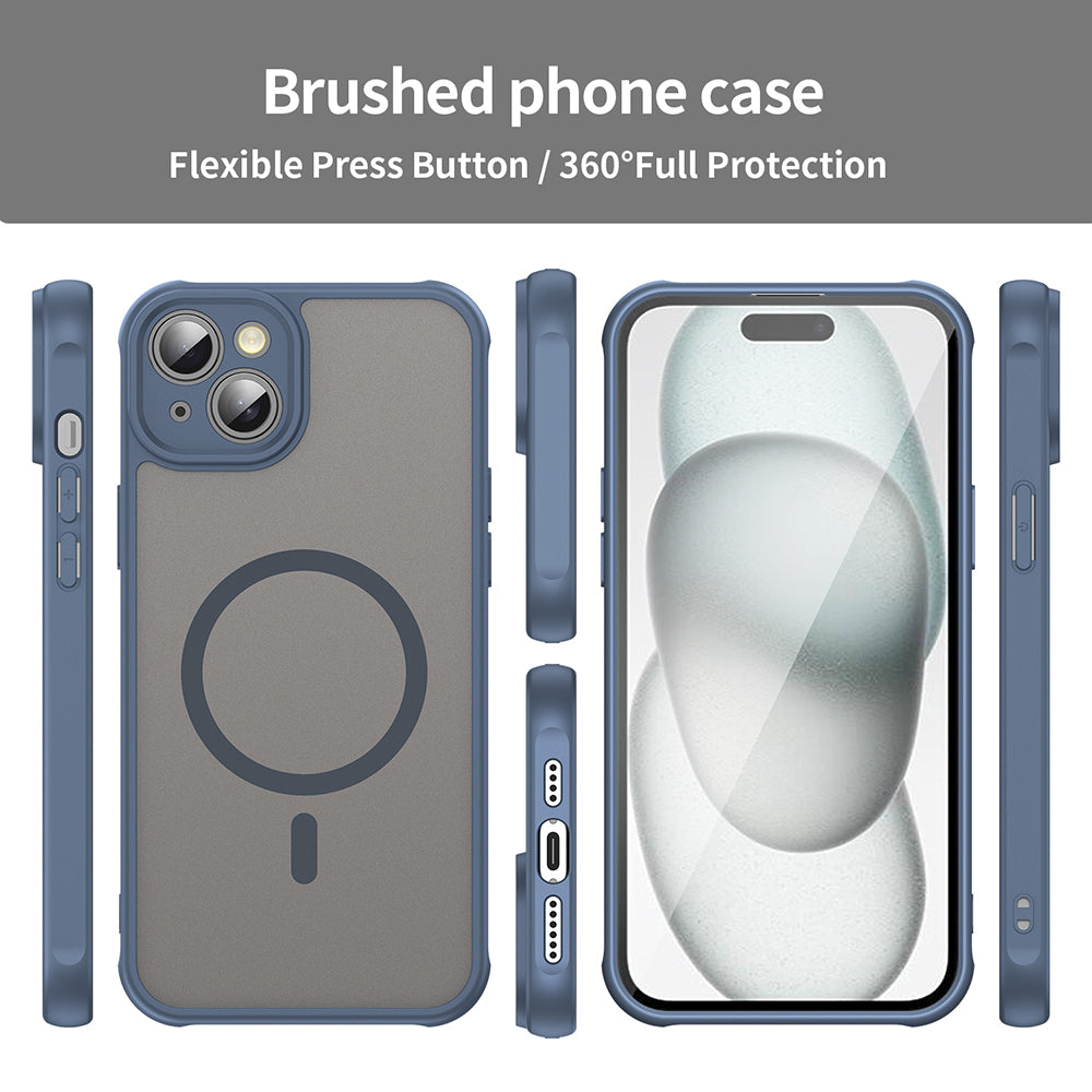 Custodia MagSafe per Apple iPhone 14 Plus, Techsuit, HaloFrost II, Blu Navy